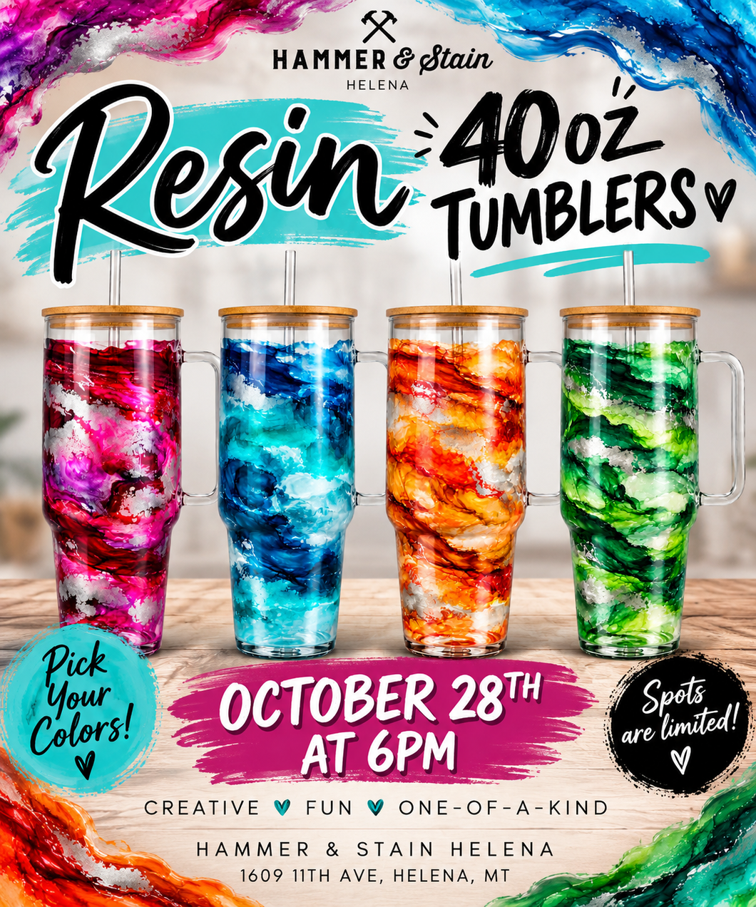10/28/26- Sip & Swirl Resin Tumblers